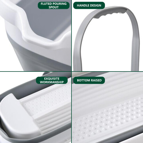4.2 Gal (17L) Square Mop Bucket with Handle, Foldable & Wringing Function – Compatible with Standard Mops 2