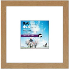 8x8 Picture Frame Dark Oak Shatter-Resistant Glass