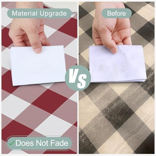 Square Waterproof Vinyl Tablecloth with Flannel Back 60x60 2