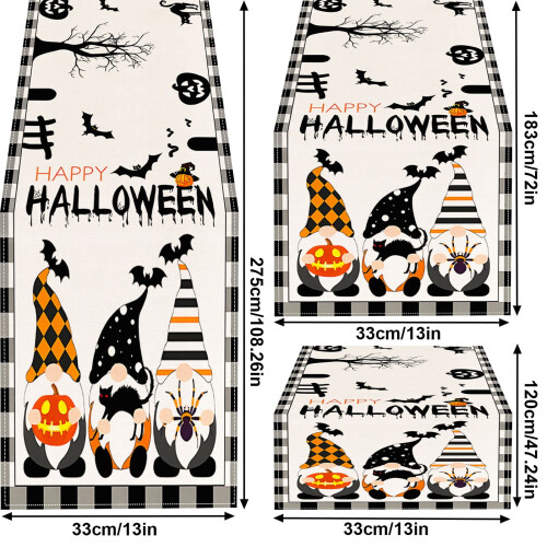 Halloween Table Runner with Bat & Cat Design, 33 x 274 cm 2