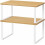 Kitchen Cabinet and Counter Shelf Organizer, Stackable & Expandable, White and Natural 1