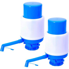 2-pak blå bærbar manuel vandpumpe til 5-gallon flaske, kande dispenser flaskepumpe, håndpressekøler 2-6-gallon, udendørs og indendørs