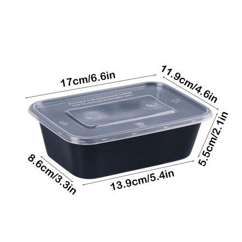 Disposable Plastic Food Containers with Lids – Microwave & Freezer Safe, Leak-Proof Rectangular Bento Boxes for Kitchen/Restaurant 2