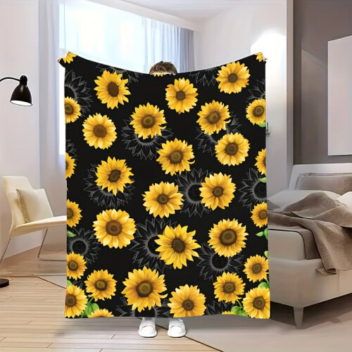 Solsikkeflanellæppe 150x200 cm 1
