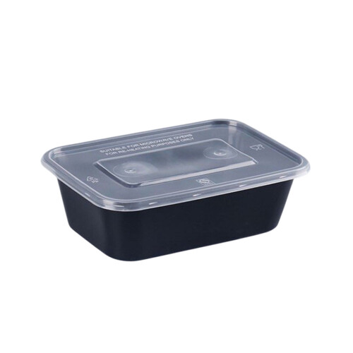 Disposable Plastic Food Containers with Lids – Microwave & Freezer Safe, Leak-Proof Rectangular Bento Boxes for Kitchen/Restaurant 1