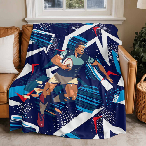Couverture en flanelle à thème sportif 152 x 203 cm 1