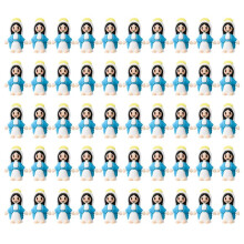 50 stuks mini Maria bureauornamenten van PVC, religieuze beeldjes, kleine decoratie voor sfeer en kerststal.