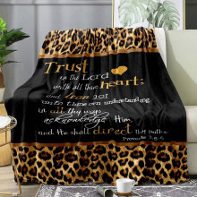 Brown Leopard Print Throw Blanket 50" x 60"