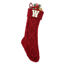 Chaussette de Noël bordeaux personnalisée, 45 cm avec