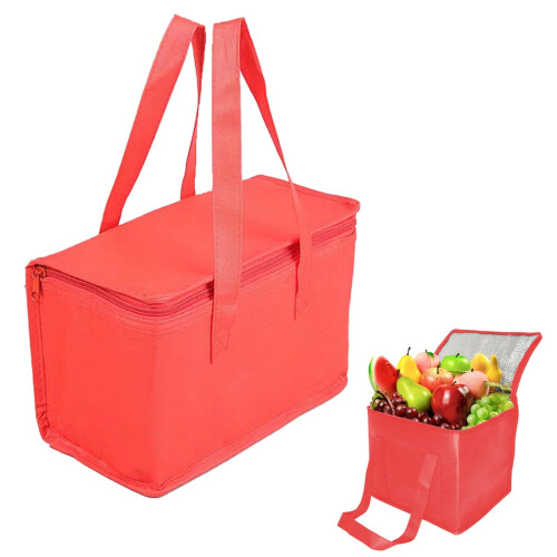 Liquidation ! Sac isotherme rouge avec fermeture éclair pour aliments et courses. 1