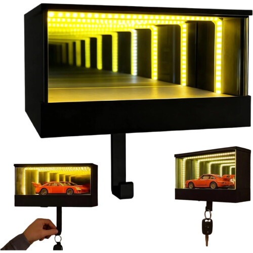 Θήκη κλειδιών γκαράζ Infinity με φως LED, τρισδιάστατη επιτοίχια βάση,