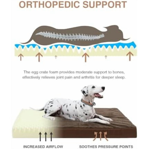 Lit orthopédique pour grands chiens, marron, 89 x 56 cm 1