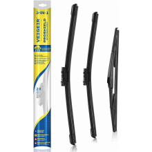 3-Pack Windshield Wiper Blades Compatible With Mazda CX-5 & CX-9 (2017–2022), 24"/18"/14", Front/Rear, OEM-Quality