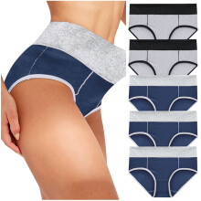 Lenjerie intimă Hiphuggers pentru femei la Hip5PC, chiloți cu imprimeu patchwork, elastici și moi, în culori contrastante