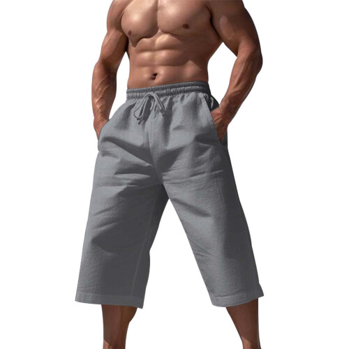 Ανδρικό παντελόνι Capri Loose Casual για καλοκαιρινά σορτς παραλίας, κοντό παντελόνι