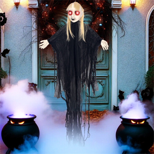 Διακόσμηση Γυναικείου Φαντάσματος για το Halloween με Αισθητήρα Κίνησης, Φως και Ήχο