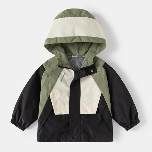 Imperméable léger à capuche et fermeture éclair pour tout-petits 1