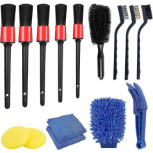 15-teiliges Autoreinigungsbürsten-Set, inklusive Felgenbürste, Detailbürste und Handschuh, Autowaschzubehör