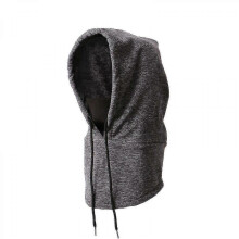 Skimasker voor mannen en vrouwen, bivakmuts, warm gezichtsmasker, fleece capuchon met halslijn, grijs