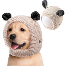 Hundeohren-Schutzmütze. Warme, winddichte Wintermütze mit Lärmschutz für Hunde, Nacken- und Ohrenschutz, lustiges Haustierkostüm.