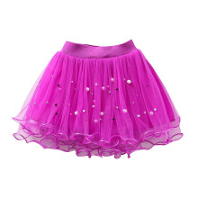 Meisjesrokjes met elastische taille, kant, effen kleur, functionele, modieuze mesh rok, feestjurk, prinsessenjurk, casual, comfortabel, zacht,