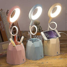 LED-Tischleuchte, Stifthalter, Schreibtischlampe, wiederaufladbare USB-Leselampe, Berührungssensor, dimmbar