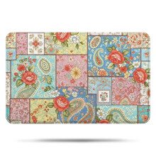Tapis de bain en microfibre à motif floral antidérapant 43 x 69 cm