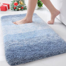 Tapete de banho felpudo de microfibra azul claro retangular 76 x 51 cm