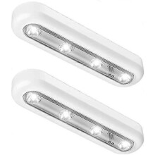 Berührungsempfindliche Schrankleuchten, 2 Stück 4 LED-Touch-Leuchten zum Aufkleben, kabellos, mit Berührungssensor