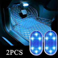 Conjunto de 2 luzes de teto LED magnéticas sensíveis ao toque com carregamento USB para interior de carro.