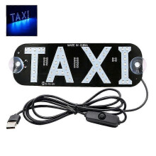Taxileuchte, LED-Taxischild, Dekoration, Taxileuchte mit USB-Anschluss zum Einhängen an der Autoscheibe