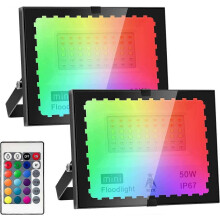 50W RGB LED-Außenstrahler mit Fernbedienung, weißes LED-Außenlicht, IP67 wasserdicht für Garten und Terrasse