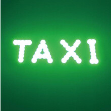 Taxilicht, 12-V-Gleichstrom-Taxinachtsignal, hellblaues beleuchtetes Taxischild aus ABS und Metall, für die Taxischeibe