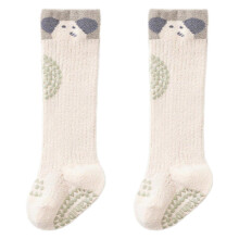 Cotton Knee Stockings Baby Knee Socks Winter Long Socks with Lovely Animal Pattern Infant Over The Knee Socks Beige S