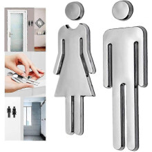 Sets Toilettenschilder Selbstklebende Toilettenschilder Toilettenaufkleber Toilettenschilder Damen und Herren Happy H