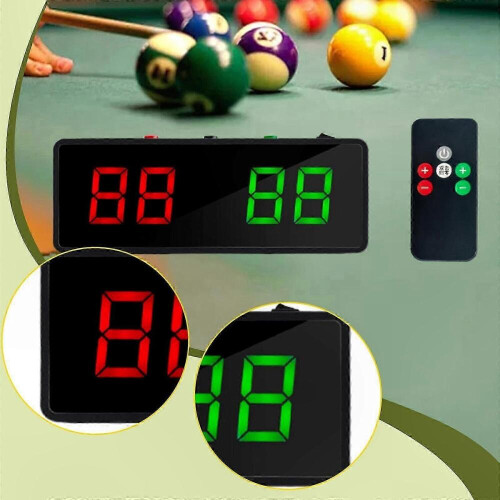 Electronic Scoreboard for Billiards, 26x9.5x3cm, Durable Design with Remote Control 2