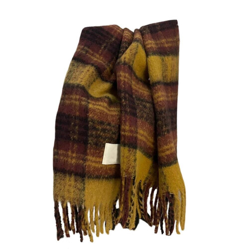 Cachecol xadrez grosso, manta de cashmere de inverno