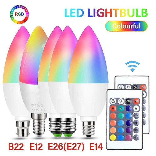 Lâmpada LED RGB com mudança de cor e controle remoto.