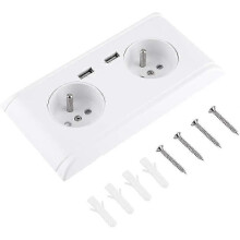 Multifunktionale Steckdose mit zwei USB-Anschlüssen zum Laden von 250-V-Geräten