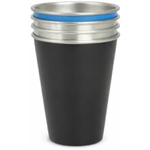 Barnekopper i rustfritt stål, sett med 4, 280 ml, BPA-fri