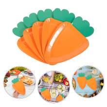 Worgeous24 pezzi Piatti di carta per feste di Pasqua Piatti a forma di carota di Pasqua Stoviglie decorative per le vacanze di primavera