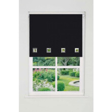 New Edge Blinds Schwarzes quadratisches Ösen-Rollo (165 cm Fallhöhe)