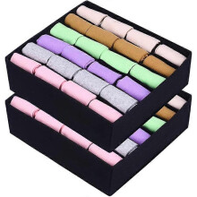 Boxen für Socken und kleine Accessoires, faltbare Box mit 24 Fächern, Kleiderschrank- und Schubladen-Organizer-System für Socken, Schals