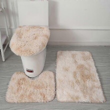 3-teiliges Badteppich-Set, rutschfester Badteppich, U-förmige WC-Matte, WC-Deckelauflage, Badezimmerdekoration, Duschvorhang-Sets für Badezi
