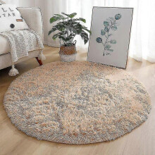 Plüschiger runder Teppich, flauschig, weiß, für Wohnzimmer, Schlafzimmer, weiche Heimdekoration