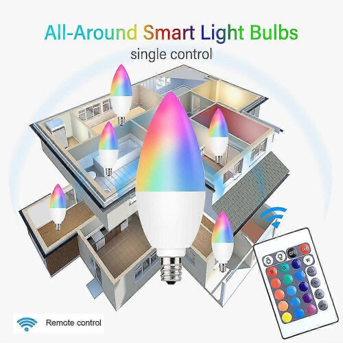Lâmpada LED RGB com mudança de cor e controle remoto. 1