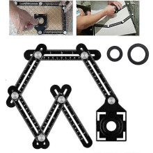 Mehrwinkel-Messwerkzeug, Mehrwinkel-Messlineal, 6-seitiges Winkelmessgerät, Mehrwinkel-Messlineal aus Aluminiumlegierung, Multifunktionsmess