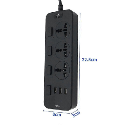 T14 Multifunktionssteckdose mit UK-Stecker (Schwarz) 2