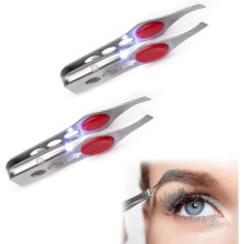 Pinzas con luz LED Pinzas profesionales Pinzas luminosas Pinzas de cejas de acero inoxidable Pinzas luminosas Pinzas de maquillaje con luz