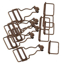 2er-Set mit 6 Latzhosen-Verschlüssen, Clips/Hosenträgerschnallen, 3,2 cm, Bronze